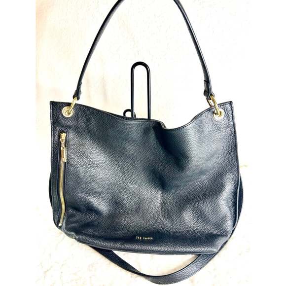 Ted Baker Chhloee soft black leather hobo bag large
